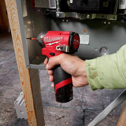 Milwaukee M12FID2-0 12V Brushless Sub Compact Impact Driver with 2 x 3.0Ah Battery Charger & Empty Tool Box (Without Inlay)