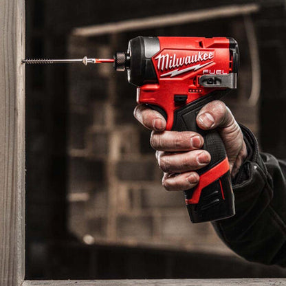 Milwaukee M12FID2-0 12V Brushless Sub Compact Impact Driver with 2 x 3.0Ah Battery Charger & Empty Tool Box (Without Inlay)